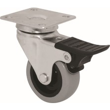 Nobel Döner Tablalı Frenli Teker, Ø50 Mm, Gri, 40 kg