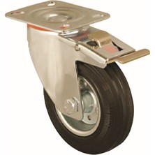 Nobel Frenli Tablalı Sanayi Teker, Ø80 Mm, Siyah, Pa, 60 kg