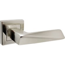 Nobel Penta Yale Dış Kapı Kolu, Kare Rozetli, Nikel-Inox (Tek, Yön Belirtiniz)