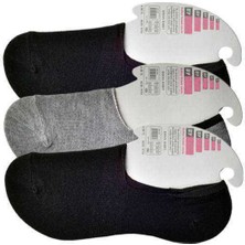 Vexor Siyah ve Gri Kadın Babet Çorap 3 Çift