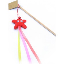 Normadia Uzayan Ipli Kedi Oyuncağı, 50CM Kırmızı Olta Eğlencesi