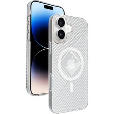 Kalites Kayem  iPhone 16 Stella Pc Sert Magsafe Kılıf - Şeffaf Kaliteli 2026