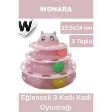 Normadia 3 Katlı Eğlenceli Turuncu Kedi Oyuncağı, Dayanıklı ve Kaymaz Pedli