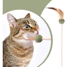 Normadia Tüylü Catnipli Kedi Oyun Oltası, Eğlenceli ve Hareketli Kedi Oyunu