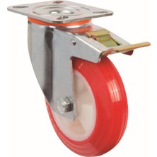 Nobel Frenli Tablalı Sanayi Teker, Ø80 Mm, Kırmızı, Pa, 120 kg