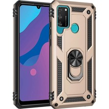 Kalites Kayem  Huawei Y6P Kılıf Sofya Yüzüklü Silikon Kapak - Gold Kaliteli 2026