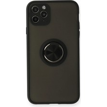 Kalites Kayem  iPhone 11 Pro Kılıf Montreal Yüzüklü Silikon Kapak - Siyah Kaliteli 2026
