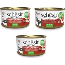 Schesir Ton ve Barbun Balıklı Jöleli Tamamlayıcı Kedi Konservesi 70 Gr. x 3 Adet