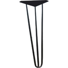 Nobel Sehpa Ayak, Üçgen, Mat Siyah, Metal, 40 cm