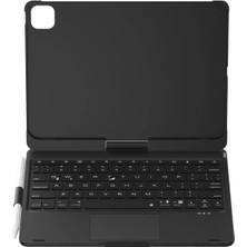 Kalites Kayem  iPad Pro 11 (2024) F11 Ats Kılıf Magic Dönen Klavyeli Tablet Kılıf - Siyah Kaliteli 20