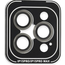 Kalites Kayem  iPhone 15 Pro Max Pvd Metal Kamera Lens - Gri Kaliteli 2026