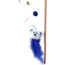 Normadia Peluş Mavi Kedi Oltası, Oyuncak ve Çanlı, Eğlenceli Kedi Oyunu