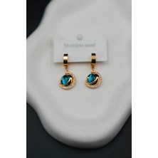 PremiumPort Zirkon Taşlı Gezegen Tasarımlı Paslanmaz Çelik Kadın Küpe