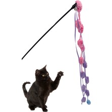 Normadia Renkli Ponponlu Kedi Oltası 50 cm Sesli ve Çıngıraklı Oyun Keyfi