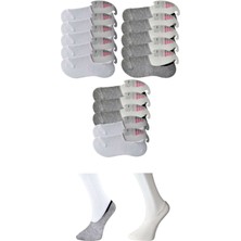 Vexor Gri ve Beyaz Kadın Babet Çorap 15 Çift