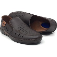 Catelli 576 %100 Hakiki Deri Ortopedik Erkek Yazlık Rahat Günlük Çarık Delikli Ayakkabı 40-45