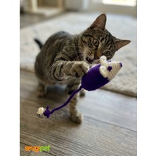 Normadia Yumuşak ve Renkli Kedi Oyuncak Zilli Örgü Fare