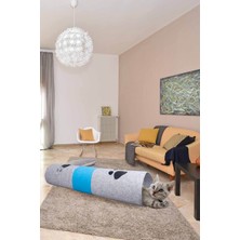 Normadia Uzun Mavi Gri Kedi Tüneli Evcil Hayvanlar Için Oyun ve Eğlence Alanı