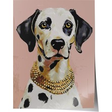 Zestia Poster Altın Tasmalı Köpek Ofis Dekoru