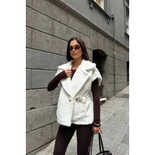 Savorzy Kemerli Peluş Kadın Yelek