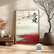 Persona Istanbul Artificial Collection "sislerin Ardındaki Kızıl" - Turnalar ve Zen Posteri (Çerçevesiz)