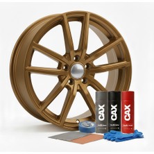 CAXCOLORS Cax Jant Boyama Seti 400ML - Isıya Dayanıklı Jant Boyası + Astar + Vernik + Zımpara Bronz