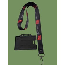 Staffy Bayrak ve Gazi Temalı Yaka Ipi ve Kartlık