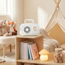 Pazarcan Sevimli Tasarımlı Taşınabilir Radyolu Bluetooth Hoparlör Beyaz