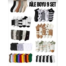 Mab Çorap Aile Boyu Set ( 9 Paket Rengarenk Çorap Sepeti )