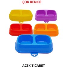 Normadia Çiftli Çok Renkli Köpek ve Kedi Mama ve Su Kabı Seti