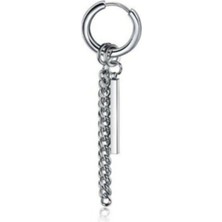 PremiumPort Şık Erkek Çelik Sallantılı Çubuk Küpe, Modern ve Tarz Tasarım