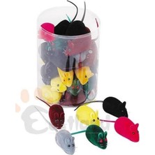 Normadia Renkli Fare Oyuncak, 5 Cm, Kedi Eğlencesi, 1 Adet