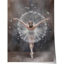 Zestia Poster Zarif Balerin Silueti – Uçuşan Karahindiba Detayları Salon Dekoru