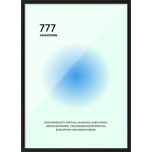 Zestia Siyah Çerçeveli Duvar Tablosu 777 Awakening – Soft Mavi Tonlar Salon Dekoru