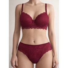 Agatha Secret Dantelli Dolgulu Sutyen Takimi Bordo