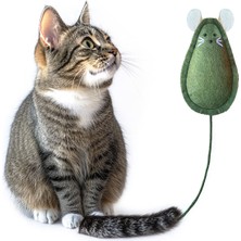 Normadia El Yapımı Keçe Fare Kedi Oyuncağı, Catnipli, Doğal, Eğlenceli, Güvenli
