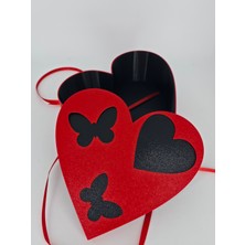 Ceviz Dizayn Cevizdizayn Kelebekli Pla Kutu - Boş Hediye Kutusu - Sevgililer Günü - Şal Kutusu Olabilir - Kalp Anahtarlık