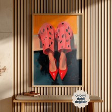 Persona Istanbul Artificial Collection "cesur Adımlar" - Kırmızı Stiletto ve Moda Posteri (Çerçevesiz)