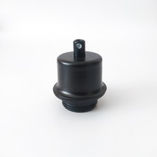 Retro Vitrini Dekoratif E27 Metal Yarım Lale Abajur-Avize Duyu Siyah Renk.