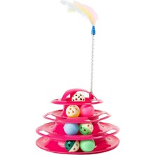 Normadia Renkli 4 Katlı Kedi Oyuncağı, Toplu ve Yumuşak Tüylü, Eğlence Dolu 24X13 cm