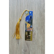 Kolbi Craft Kafe Terasta Gece Van Gogh Püsküllü Altın Renk Metal Kitap Ayracı Hediyelik Sanatsal