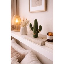 Dekor Atölye Yeşil Kaktüs Şeklinde Yüzük Tutucu – Dekoratif ve Şık Takı Organizeri