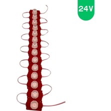 Powerr Led Aydınlatma 20 Adet 24 Volt 1.5 Watt Tek Lensli Kırmızı 3030 LED Modül IP65