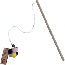 Normadia Renkli Ponponlu Çıngıraklı Kedi Oyun Oltası 1 Adet