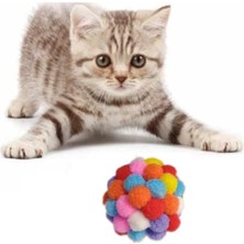 Normadia Kedi Oyuncağı Ponpon Top 6cm Eğlenceli ve Renkli Pet Oyunu