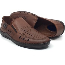 Catelli 576 %100 Hakiki Deri Ortopedik Erkek Yazlık Rahat Günlük Çarık Delikli Ayakkabı 40-45