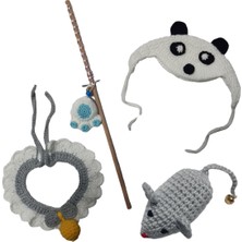 Normadia Renkli Kedi Oyuncak ve Aksesuar Seti El Örgüsü Eğlence Seti