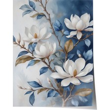 Zestia Poster Beyaz Manolya Dalları Salon Dekoru