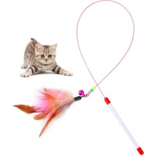 Normadia Renkli Tüylü Kedi Oyun Oltası, 90CM, Eğlence ve Avcılık Becerileri Için