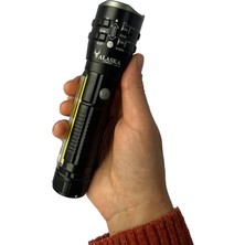 FRY P27 Şarjlı LED Metal El Feneri 1000 Lümen Çakarlı (5358)